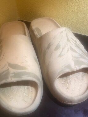 Quiksilver Mathodic Recovery Slides Marble Beige Men's 11 Cushioned EVA